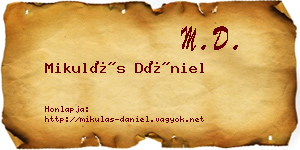 Mikulás Dániel névjegykártya